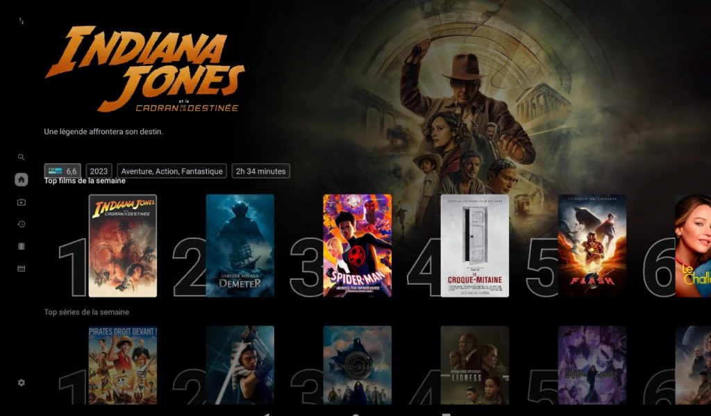 Interface application IPTV streaming TV